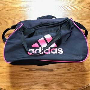 Adidas Black Duffel Bag with Pink Accents